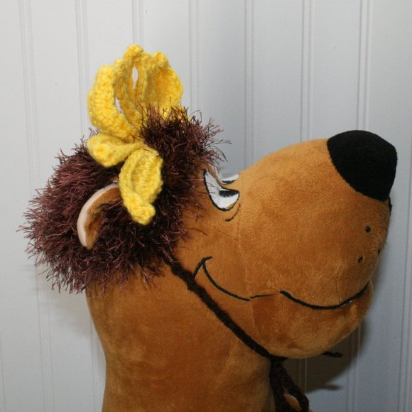 HAND CRAFTED Floral Sunflower Cat Hat Crochet Hairy Wig Costume Photo Prop - Picture 6 of 12